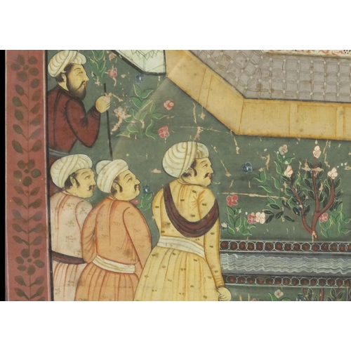 337 - *Amended description* Two Middle Eastern Mughal  / Persian style paintings of figures kneeling and c... 