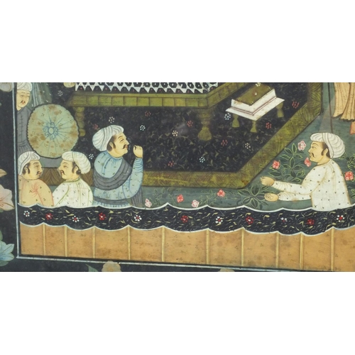 337 - *Amended description* Two Middle Eastern Mughal  / Persian style paintings of figures kneeling and c... 