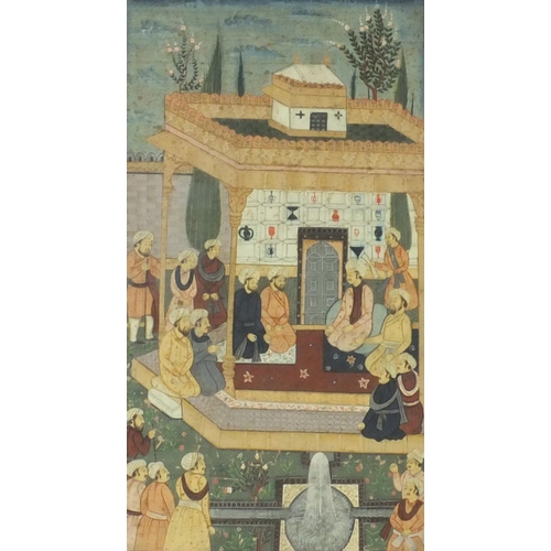 337 - *Amended description* Two Middle Eastern Mughal  / Persian style paintings of figures kneeling and c... 