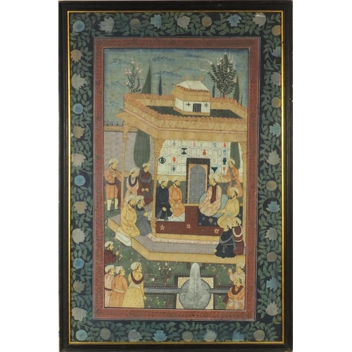 337 - *Amended description* Two Middle Eastern Mughal  / Persian style paintings of figures kneeling and c... 