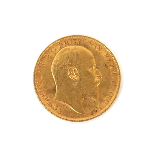 276 - Edward VII 1907 gold half sovereign, approximate weight 4.0g