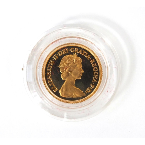 279 - Elizabeth II 1980 gold proof half sovereign, approximate weight 4.0g