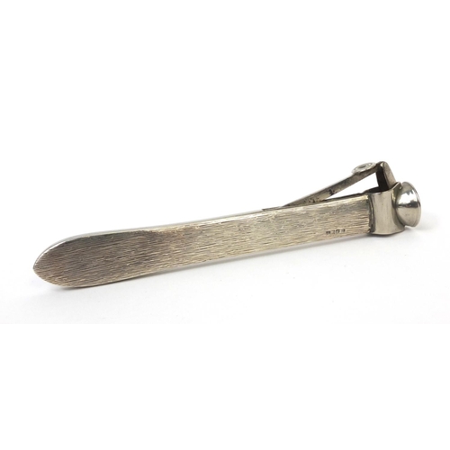 785 - 800 grade silver cigar cutter, 15cm long, approximate weight 79.5g