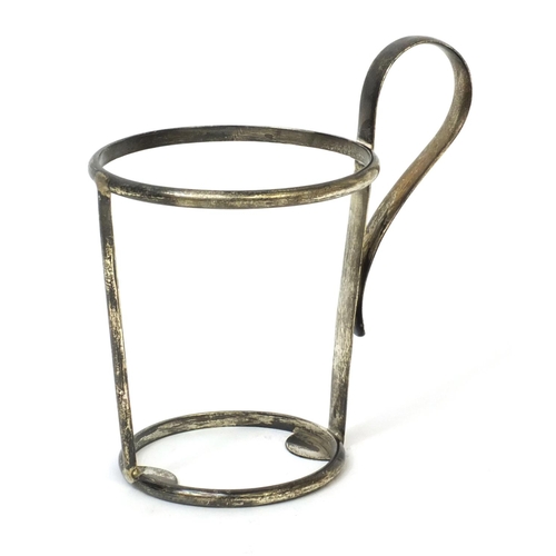 762 - Silver glass holder, J.C.V Birmingham 1905, 12cm high, approximate weight 114.2g