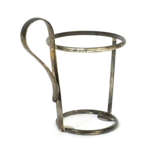 762 - Silver glass holder, J.C.V Birmingham 1905, 12cm high, approximate weight 114.2g
