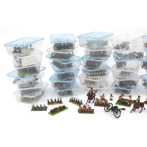 435 - Large collection of Military interest hand painted lead soldiers, including some on horsebacks, each... 