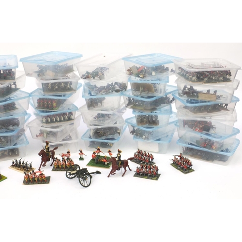 435 - Large collection of Military interest hand painted lead soldiers, including some on horsebacks, each... 