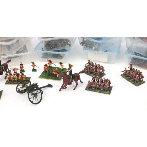 435 - Large collection of Military interest hand painted lead soldiers, including some on horsebacks, each... 