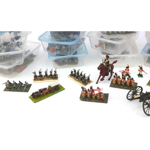 435 - Large collection of Military interest hand painted lead soldiers, including some on horsebacks, each... 