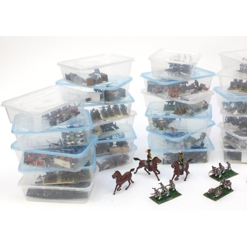 437 - Large collection of Military interest hand painted lead soldiers, including some on horsebacks, each... 