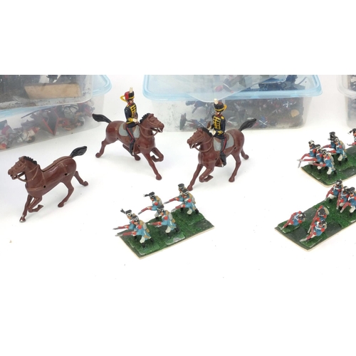 437 - Large collection of Military interest hand painted lead soldiers, including some on horsebacks, each... 