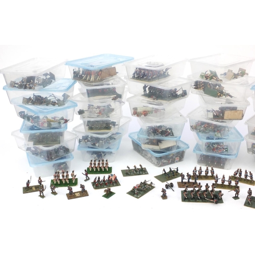 438 - Large collection of Military interest hand painted lead soldiers, including some on horsebacks, each... 