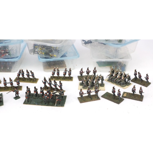 438 - Large collection of Military interest hand painted lead soldiers, including some on horsebacks, each... 