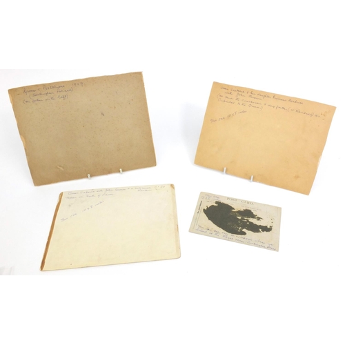 209 - Four photographic cabinet cards and postcards including one of Queen Victory in a horse drawn cart, ... 