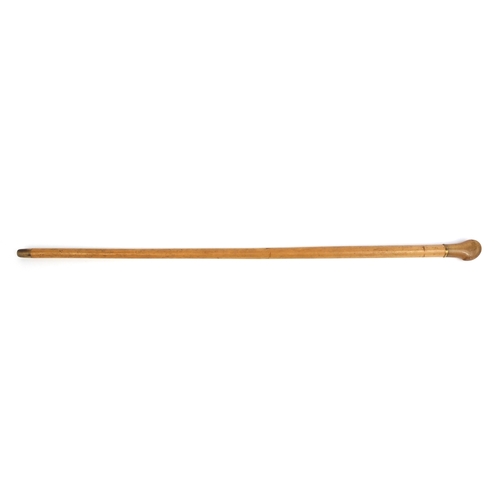 512 - Chinese Malacca walking stick with Rhino horn pommel, 90cm high