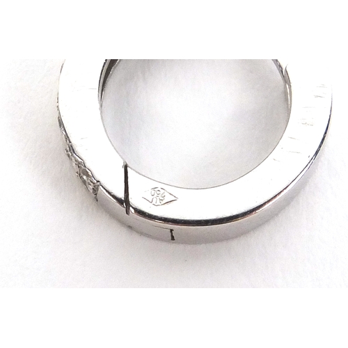 867 - Pair of 18ct white gold diamond hoop earrings, 1.6cm diameter, approximate weight 6.0g