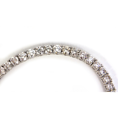 812 - 14ct white gold brilliant cut diamond bracelet, 18cm long, approximate weight 12.6g