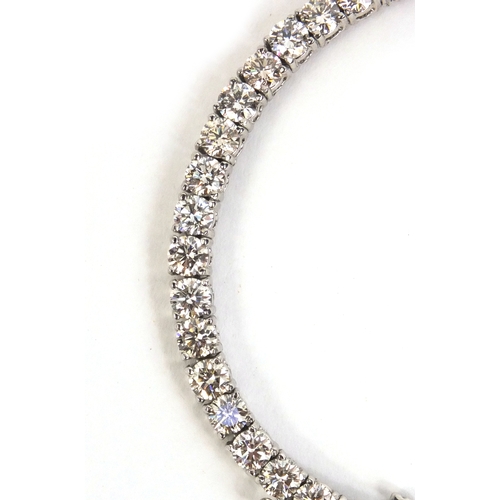 812 - 14ct white gold brilliant cut diamond bracelet, 18cm long, approximate weight 12.6g