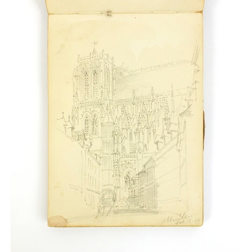 998 - Francis P Bough - Artist sketch album containing pencil sketches and watercolours of land marks and ... 