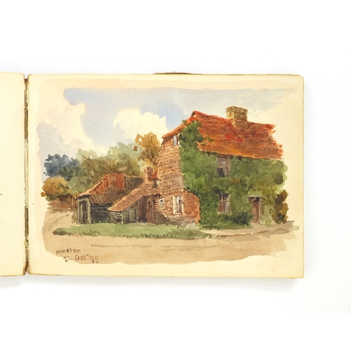 998 - Francis P Bough - Artist sketch album containing pencil sketches and watercolours of land marks and ... 