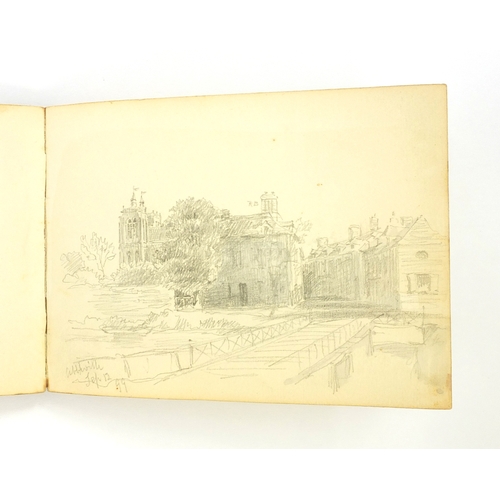 998 - Francis P Bough - Artist sketch album containing pencil sketches and watercolours of land marks and ... 