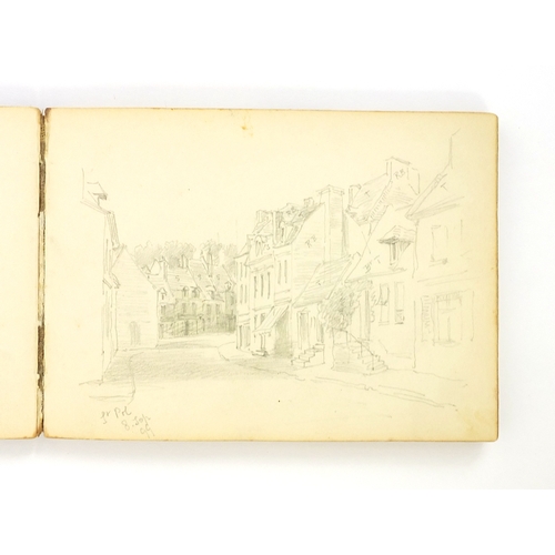 998 - Francis P Bough - Artist sketch album containing pencil sketches and watercolours of land marks and ... 