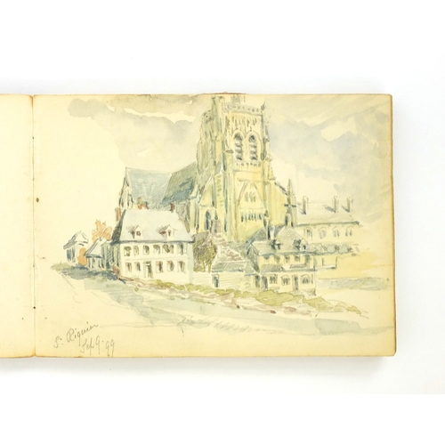 998 - Francis P Bough - Artist sketch album containing pencil sketches and watercolours of land marks and ... 