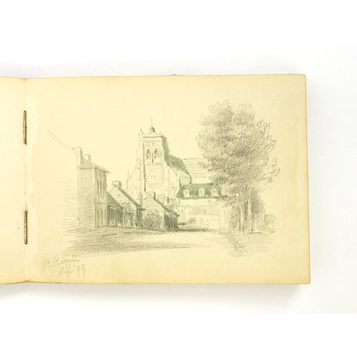 998 - Francis P Bough - Artist sketch album containing pencil sketches and watercolours of land marks and ... 