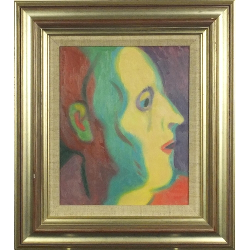 2251 - Morris Weidman - Two oil onto board studies of abstract  faces, both mounted and  contemporary frame... 