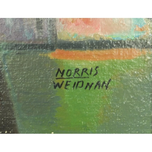 2251 - Morris Weidman - Two oil onto board studies of abstract  faces, both mounted and  contemporary frame... 