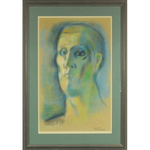 2218 - Morris Weidman - Two pastel studies of men, one wearing a hat, both mounted and contemporary framed,... 