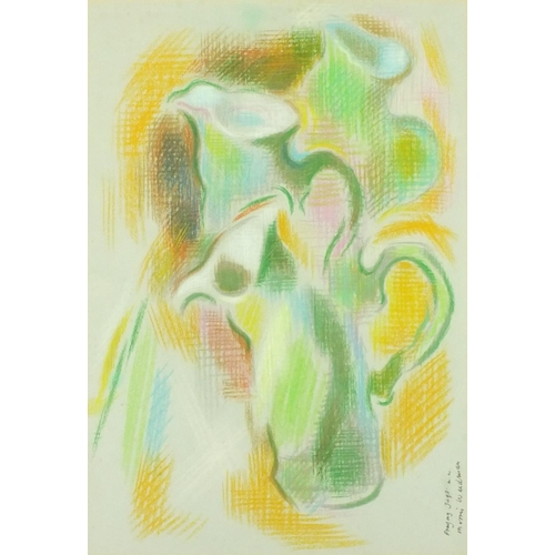 2323 - Morris Weidman - Pastel study onto paper titled 'Praying Jugs', mounted and contemporary framed, 54c... 