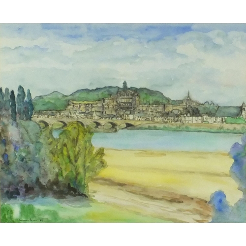 2299 - A Pettit - Two watercolour studies one titled 'Ambrose from the North Bank of the Loire', both mount... 