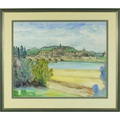 2299 - A Pettit - Two watercolour studies one titled 'Ambrose from the North Bank of the Loire', both mount... 