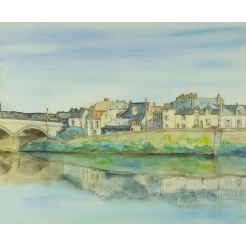 2299 - A Pettit - Two watercolour studies one titled 'Ambrose from the North Bank of the Loire', both mount... 