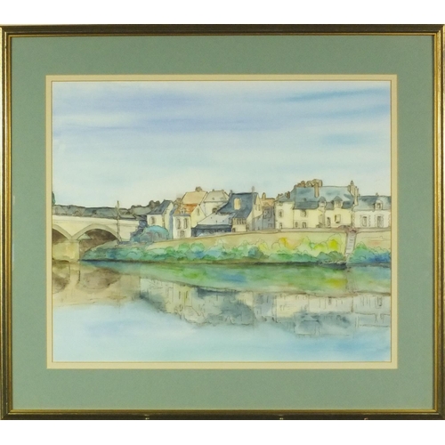 2299 - A Pettit - Two watercolour studies one titled 'Ambrose from the North Bank of the Loire', both mount... 