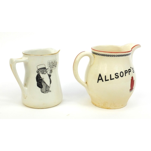 2146 - Two advertising interest jugs comprising one Royal Doulton Scotch Ale WM Younger and Co example toge... 