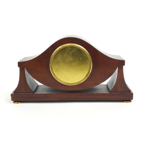 2328 - Mappin & Webb inlaid mahogany mantel clock, 15.5cm high