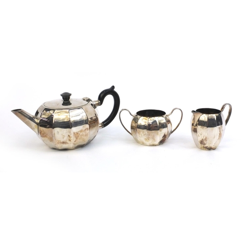 2239 - Art Deco Elkington & Co silver plated tea service, factory marks to the base, the teapot 11cm high