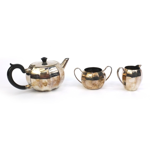 2239 - Art Deco Elkington & Co silver plated tea service, factory marks to the base, the teapot 11cm high