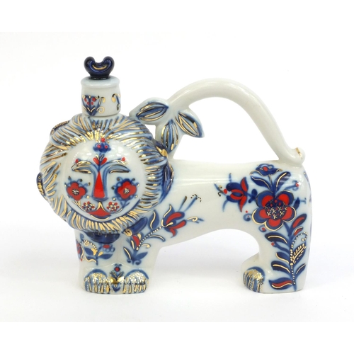 2145 - Novelty Russian USSR lion shaped decanter, factory marks to the base, 14cm high