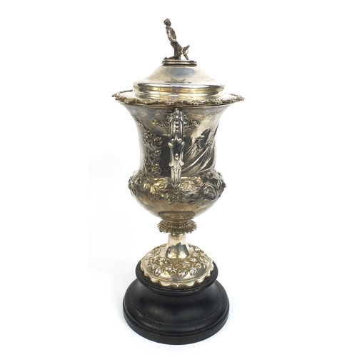 743 - Victorian silver Thames barge trophy, awarded to Captain John Beard of the British Oak on June 27th ... 