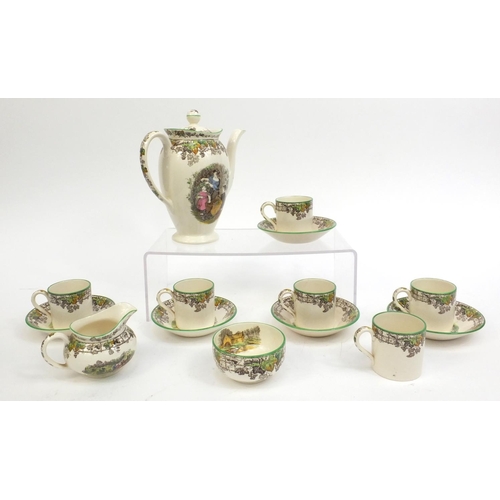 2235 - Copeland Spode Byron pattern part coffee service, including coffee pot, milk jug and sugar bowl, the... 