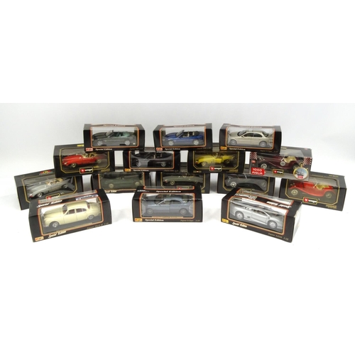 2284 - Collection of boxed Burago and Maisto 1:18 scale die cast model Jaguars