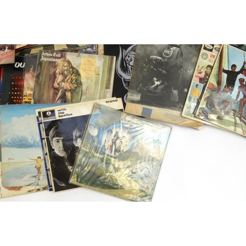 2080 - Three boxes of mostly rock LP's including David Bowie, Bob Dylan, Kiss, Led Zeppelin, The Beatles, P... 