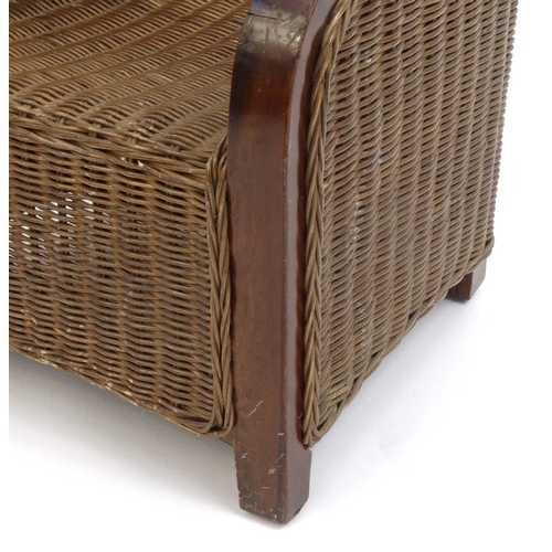 2052 - Childs wicker arm chair, 54cm high