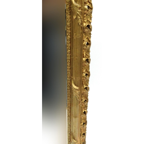 2037 - Ornate gilt framed over mantle mirror, 112cm high x 101cm wide