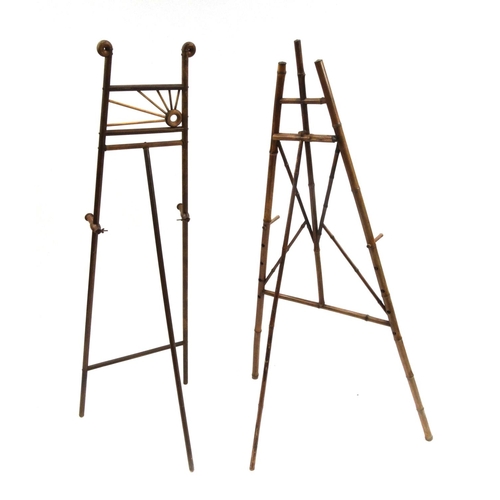 2095 - Two bamboo artist easels, the tallest 154cm high