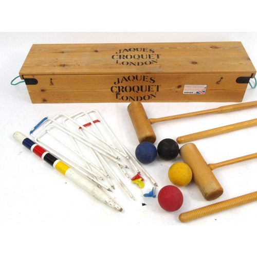 2294 - Boxed Jacques croquet set, the case 111cm long