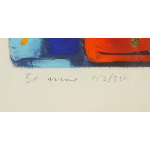 2217 - Simon Ball - Limited edition pencil signed pencil print, titled 'Be Mine' No.152/350, mounted and co... 